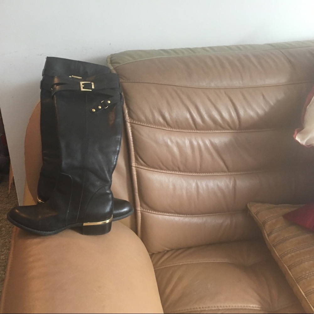 Black leather boots